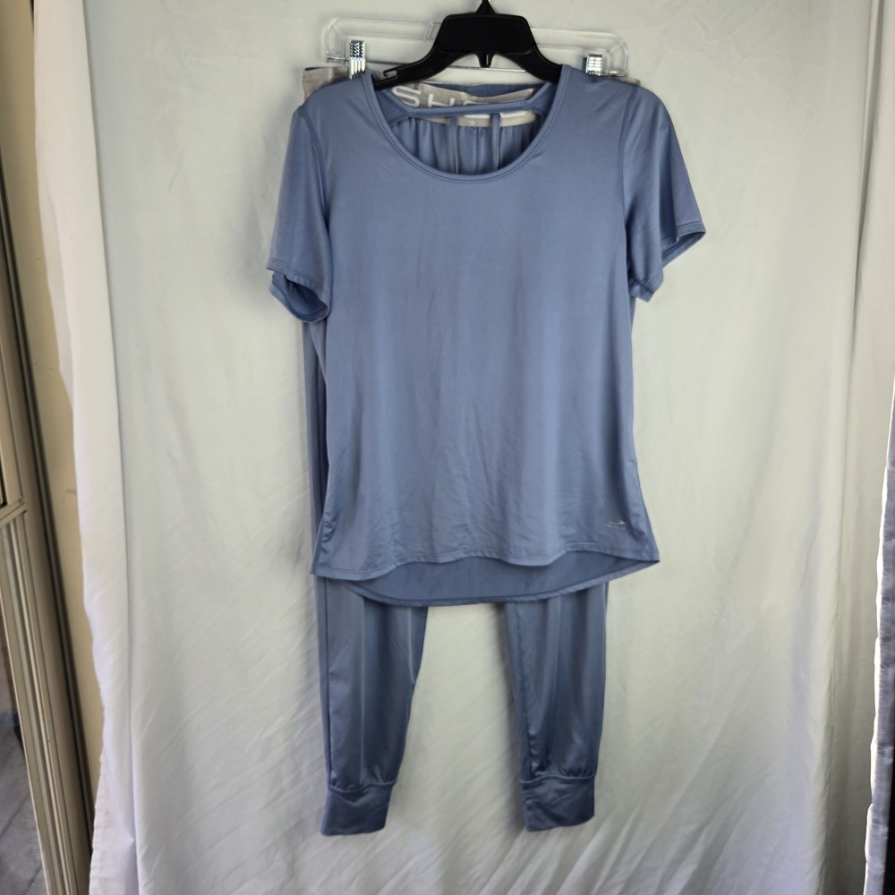 Sheex Pajama Set Joggers Cut Out Short Sleeve Womens Large Pockets Loungewear